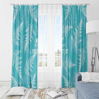 New Zealand Silver Fern Rugby Custom Window Curtain Go Aotearoa Champions Turquoise Version - Polynesian Pride