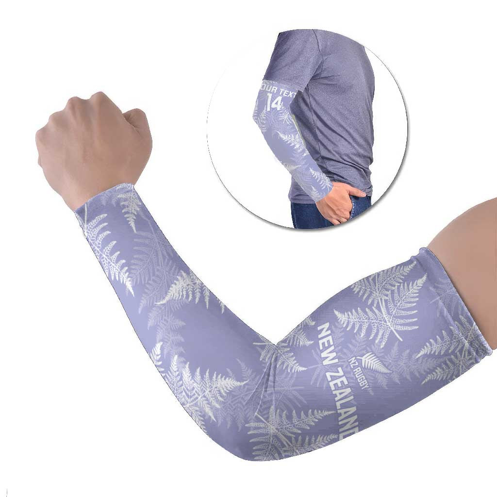 New Zealand Silver Fern Rugby Custom Arm Sleeves Go Aotearoa Champions Purple Version - Polynesian Pride