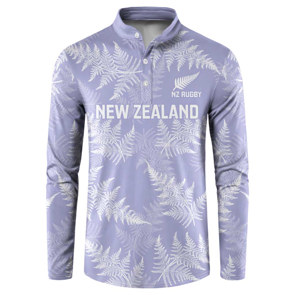 New Zealand Silver Fern Rugby Custom Button Sweatshirt Go Aotearoa Champions Purple Version LT14 Purple - Polynesian Pride