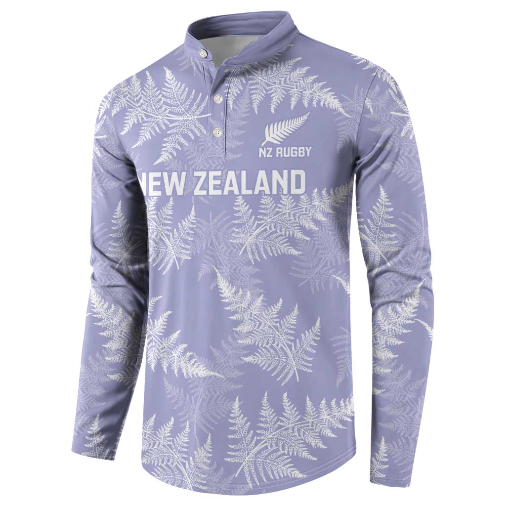 New Zealand Silver Fern Rugby Custom Button Sweatshirt Go Aotearoa Champions Purple Version - Polynesian Pride