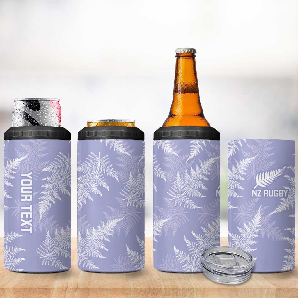 New Zealand Silver Fern Rugby Custom 4 in 1 Can Cooler Tumbler Go Aotearoa Champions Purple Version - Polynesian Pride