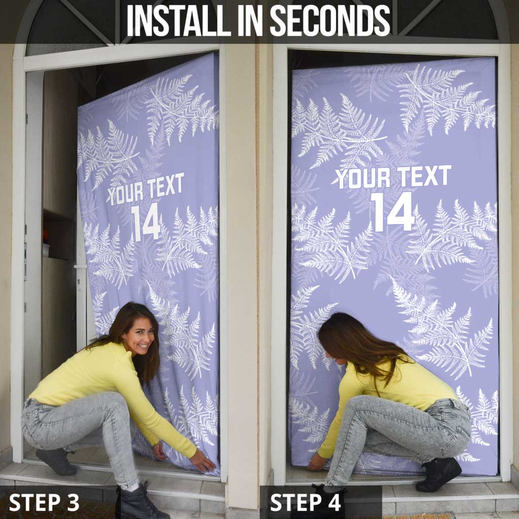 New Zealand Silver Fern Rugby Custom Door Cover Go Aotearoa Champions Purple Version - Polynesian Pride