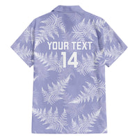 New Zealand Silver Fern Rugby Custom Family Matching Off The Shoulder Long Sleeve Dress and Hawaiian Shirt Go Aotearoa Champions Purple Version - Polynesian Pride