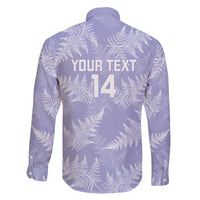 New Zealand Silver Fern Rugby Custom Family Matching Off The Shoulder Long Sleeve Dress and Hawaiian Shirt Go Aotearoa Champions Purple Version - Polynesian Pride