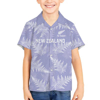 New Zealand Silver Fern Rugby Custom Family Matching Off Shoulder Short Dress and Hawaiian Shirt Go Aotearoa Champions Purple Version - Polynesian Pride