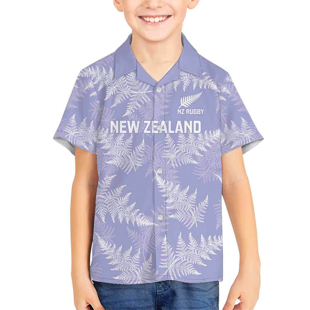New Zealand Silver Fern Rugby Custom Family Matching Short Sleeve Bodycon Dress and Hawaiian Shirt Go Aotearoa Champions Purple Version - Polynesian Pride