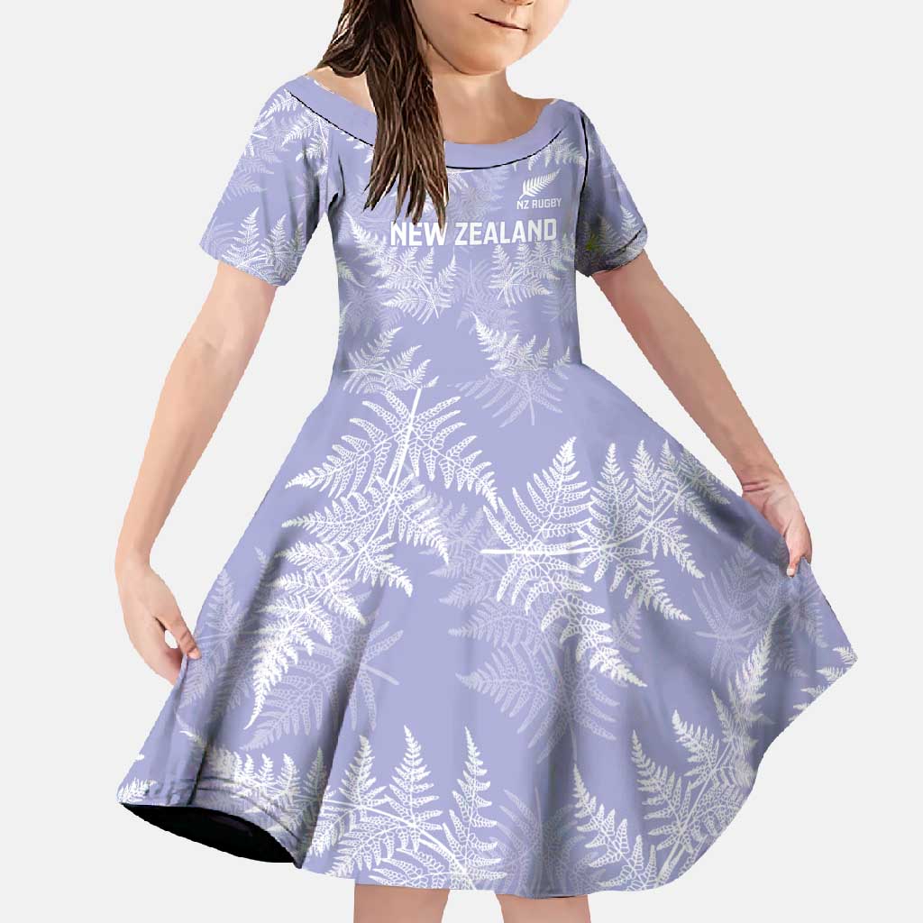 New Zealand Silver Fern Rugby Custom Family Matching Summer Maxi Dress and Hawaiian Shirt Go Aotearoa Champions Purple Version - Polynesian Pride