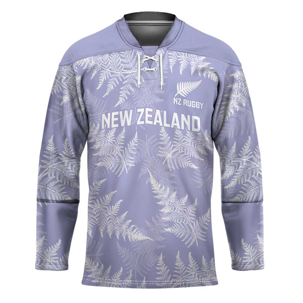 New Zealand Silver Fern Rugby Custom Hockey Jersey Go Aotearoa Champions Purple Version - Polynesian Pride