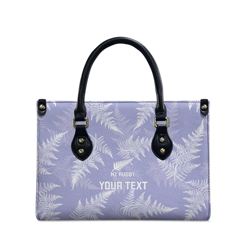 New Zealand Silver Fern Rugby Custom Leather Bag Go Aotearoa Champions Purple Version - Polynesian Pride