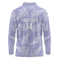 New Zealand Silver Fern Rugby Custom Long Sleeve Polo Shirt Go Aotearoa Champions Purple Version - Polynesian Pride