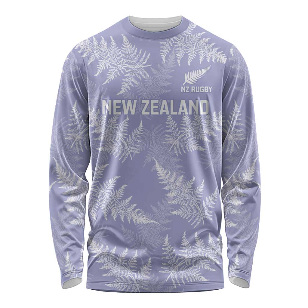 New Zealand Silver Fern Rugby Custom Long Sleeve Shirt Go Aotearoa Champions Purple Version LT14 Unisex Purple - Polynesian Pride