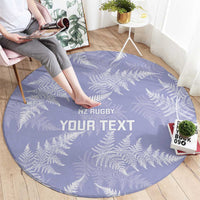 New Zealand Silver Fern Rugby Custom Round Carpet Go Aotearoa Champions Purple Version - Polynesian Pride