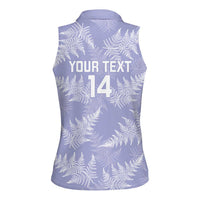 New Zealand Silver Fern Rugby Custom Women Sleeveless Polo Shirt Go Aotearoa Champions Purple Version - Polynesian Pride
