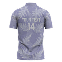 New Zealand Silver Fern Rugby Custom Zipper Polo Shirt Go Aotearoa Champions Purple Version - Polynesian Pride