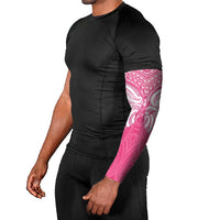 New Zealand Breast Cancer Awareness Arm Sleeves Maori Butterfly Pink Ribbon - Polynesian Pride