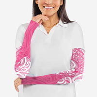 New Zealand Breast Cancer Awareness Arm Sleeves Maori Butterfly Pink Ribbon - Polynesian Pride