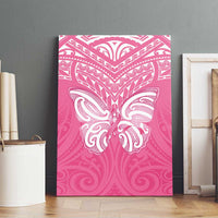 New Zealand Breast Cancer Awareness Canvas Wall Art Maori Butterfly Pink Ribbon - Polynesian Pride