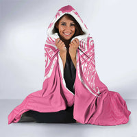 New Zealand Breast Cancer Awareness Hooded Blanket Maori Butterfly Pink Ribbon - Polynesian Pride