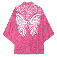 New Zealand Breast Cancer Awareness Kimono Maori Butterfly Pink Ribbon - Polynesian Pride