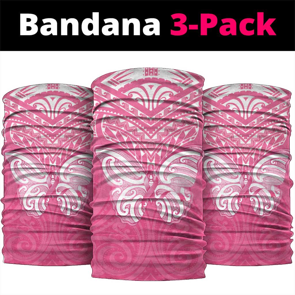 New Zealand Breast Cancer Awareness Neck Gaiter Maori Butterfly Pink Ribbon - Polynesian Pride