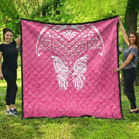 New Zealand Breast Cancer Awareness Quilt Maori Butterfly Pink Ribbon - Polynesian Pride