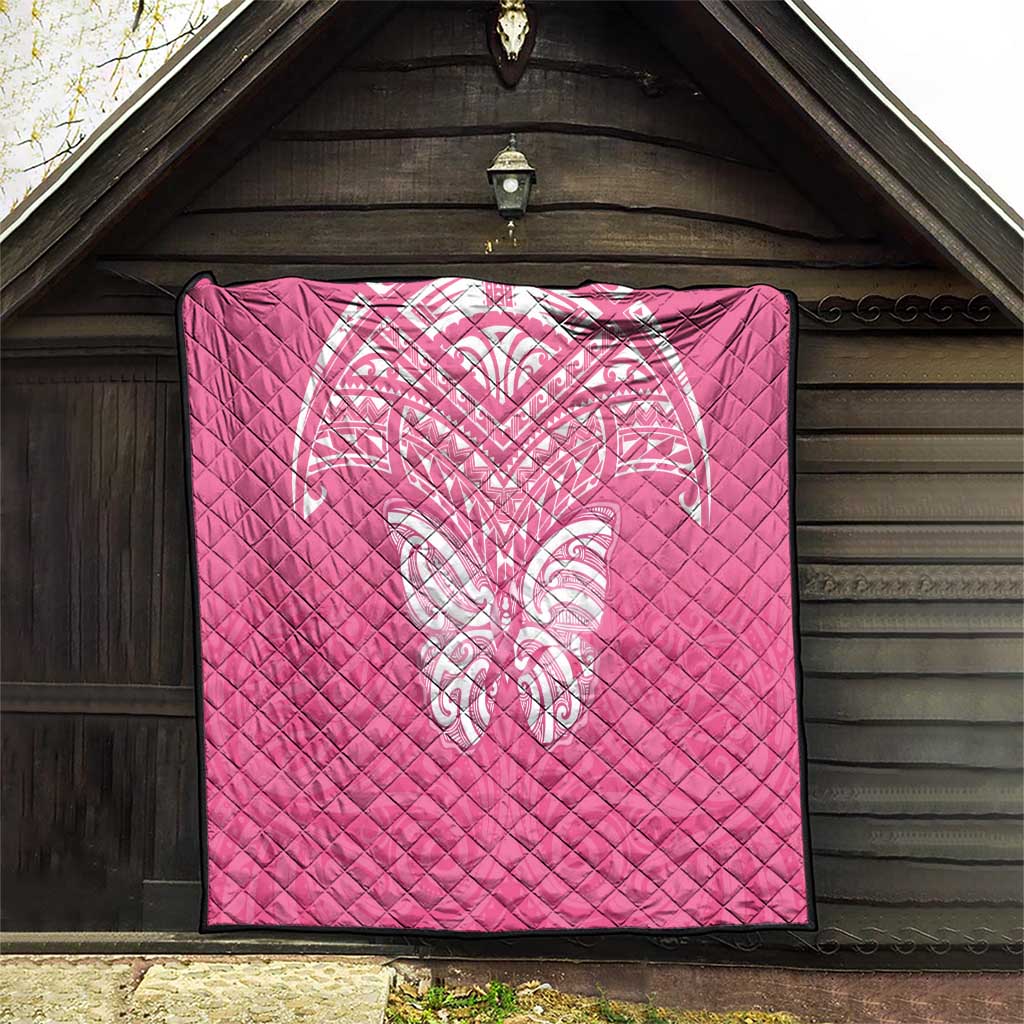New Zealand Breast Cancer Awareness Quilt Maori Butterfly Pink Ribbon - Polynesian Pride