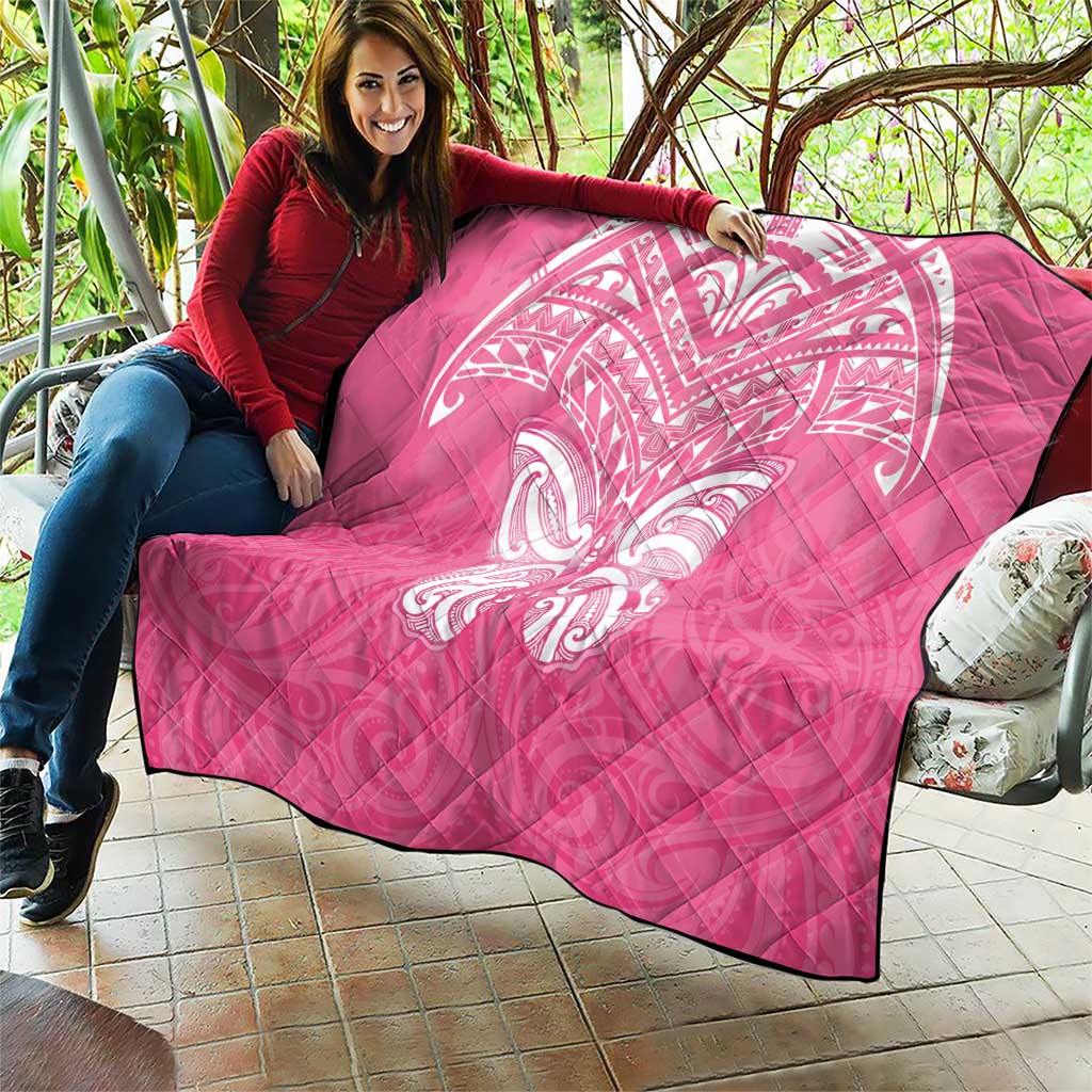 New Zealand Breast Cancer Awareness Quilt Maori Butterfly Pink Ribbon - Polynesian Pride