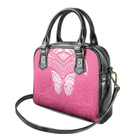 New Zealand Breast Cancer Awareness Shoulder Handbag Maori Butterfly Pink Ribbon - Polynesian Pride