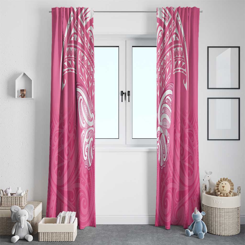 New Zealand Breast Cancer Awareness Window Curtain Maori Butterfly Pink Ribbon - Polynesian Pride