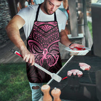 New Zealand Breast Cancer Awareness Apron Maori Butterfly Pink Ribbon Black Version - Polynesian Pride