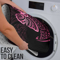 New Zealand Breast Cancer Awareness Bathroom Set Maori Butterfly Pink Ribbon Black Version - Polynesian Pride