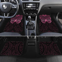 New Zealand Breast Cancer Awareness Car Mats Maori Butterfly Pink Ribbon Black Version - Polynesian Pride
