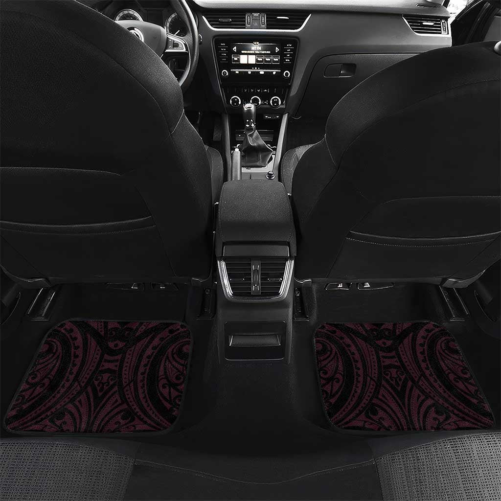 New Zealand Breast Cancer Awareness Car Mats Maori Butterfly Pink Ribbon Black Version - Polynesian Pride