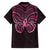 New Zealand Breast Cancer Awareness Family Matching Off The Shoulder Long Sleeve Dress and Hawaiian Shirt Maori Butterfly Pink Ribbon Black Version - Polynesian Pride