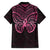 New Zealand Breast Cancer Awareness Family Matching Summer Maxi Dress and Hawaiian Shirt Maori Butterfly Pink Ribbon Black Version - Polynesian Pride