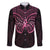 New Zealand Breast Cancer Awareness Family Matching Summer Maxi Dress and Hawaiian Shirt Maori Butterfly Pink Ribbon Black Version - Polynesian Pride