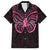 New Zealand Breast Cancer Awareness Family Matching Tank Maxi Dress and Hawaiian Shirt Maori Butterfly Pink Ribbon Black Version - Polynesian Pride