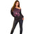 New Zealand Breast Cancer Awareness Off Shoulder Sweater Maori Butterfly Pink Ribbon Black Version - Polynesian Pride