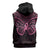 New Zealand Breast Cancer Awareness Sleeveless Zip Hoodie Maori Butterfly Pink Ribbon Black Version - Polynesian Pride