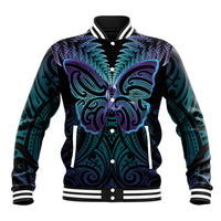 Suicide Prevention New Zealand Baseball Jacket Aotearoa Maori Butterfly Mix Silver Fern - Polynesian Pride