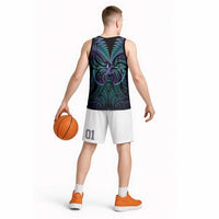 Suicide Prevention New Zealand Basketball Jersey Aotearoa Maori Butterfly Mix Silver Fern - Polynesian Pride