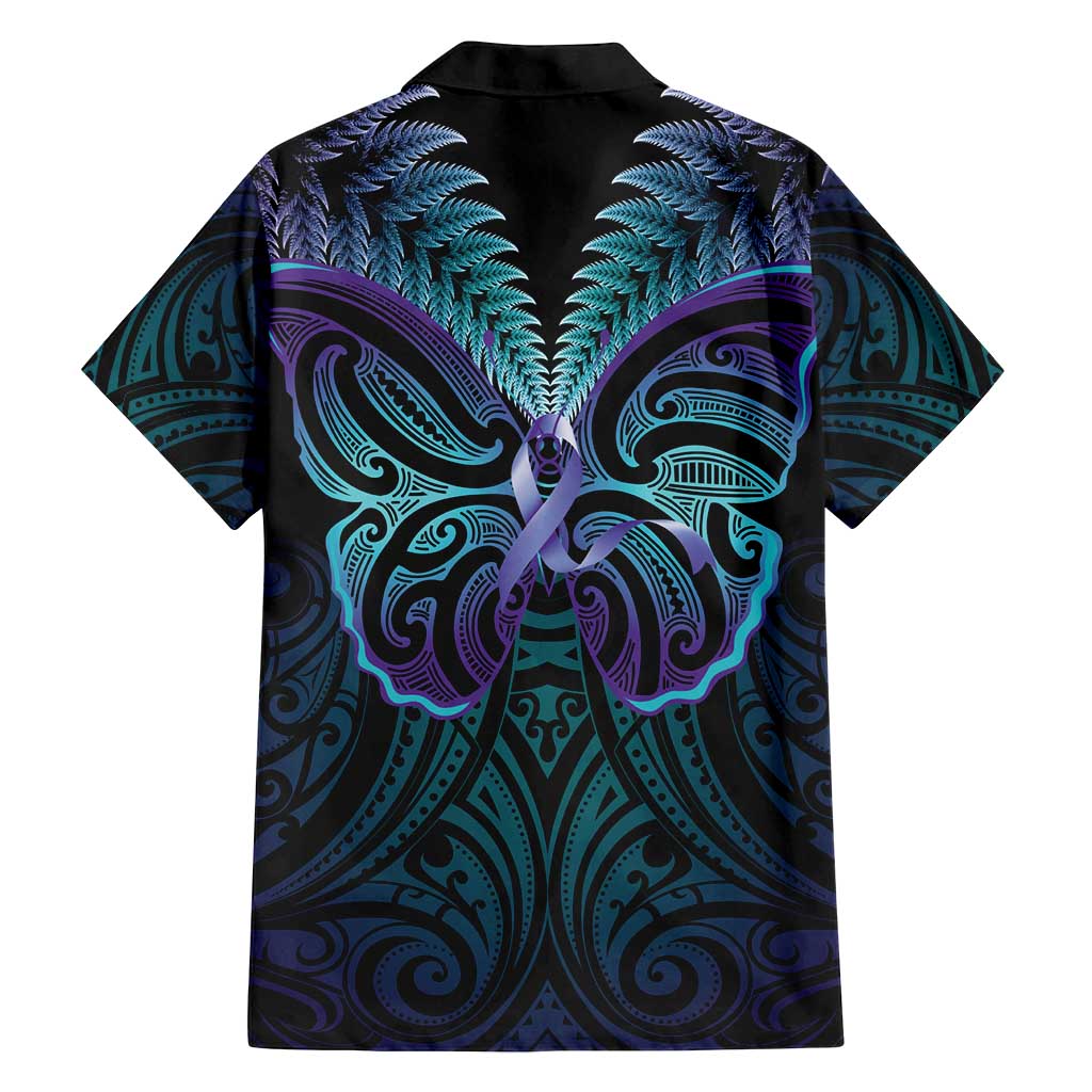 Suicide Prevention New Zealand Family Matching Long Sleeve Bodycon Dress and Hawaiian Shirt Aotearoa Maori Butterfly Mix Silver Fern - Polynesian Pride