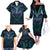 Suicide Prevention New Zealand Family Matching Off The Shoulder Long Sleeve Dress and Hawaiian Shirt Aotearoa Maori Butterfly Mix Silver Fern - Polynesian Pride