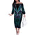 Suicide Prevention New Zealand Family Matching Off The Shoulder Long Sleeve Dress and Hawaiian Shirt Aotearoa Maori Butterfly Mix Silver Fern - Polynesian Pride