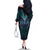 Suicide Prevention New Zealand Family Matching Off The Shoulder Long Sleeve Dress and Hawaiian Shirt Aotearoa Maori Butterfly Mix Silver Fern - Polynesian Pride