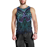 Suicide Prevention New Zealand Men Tank Top Aotearoa Maori Butterfly Mix Silver Fern - Polynesian Pride
