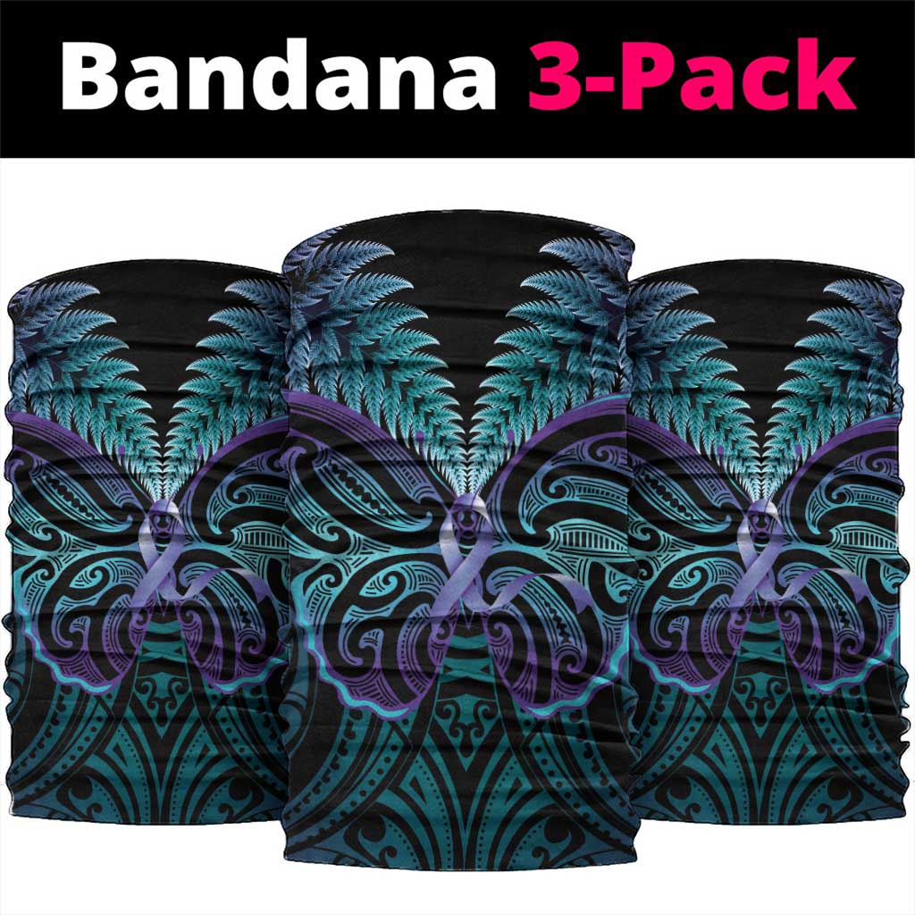 Suicide Prevention New Zealand Neck Gaiter Aotearoa Maori Butterfly Mix Silver Fern - Polynesian Pride