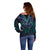 Suicide Prevention New Zealand Off Shoulder Sweater Aotearoa Maori Butterfly Mix Silver Fern - Polynesian Pride