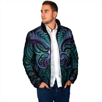 Suicide Prevention New Zealand Padded Jacket Aotearoa Maori Butterfly Mix Silver Fern - Polynesian Pride
