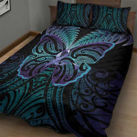Suicide Prevention New Zealand Quilt Bed Set Aotearoa Maori Butterfly Mix Silver Fern - Polynesian Pride